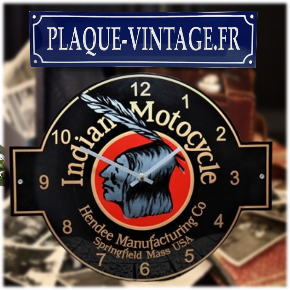 horloge émaillée logo Indian motocycles