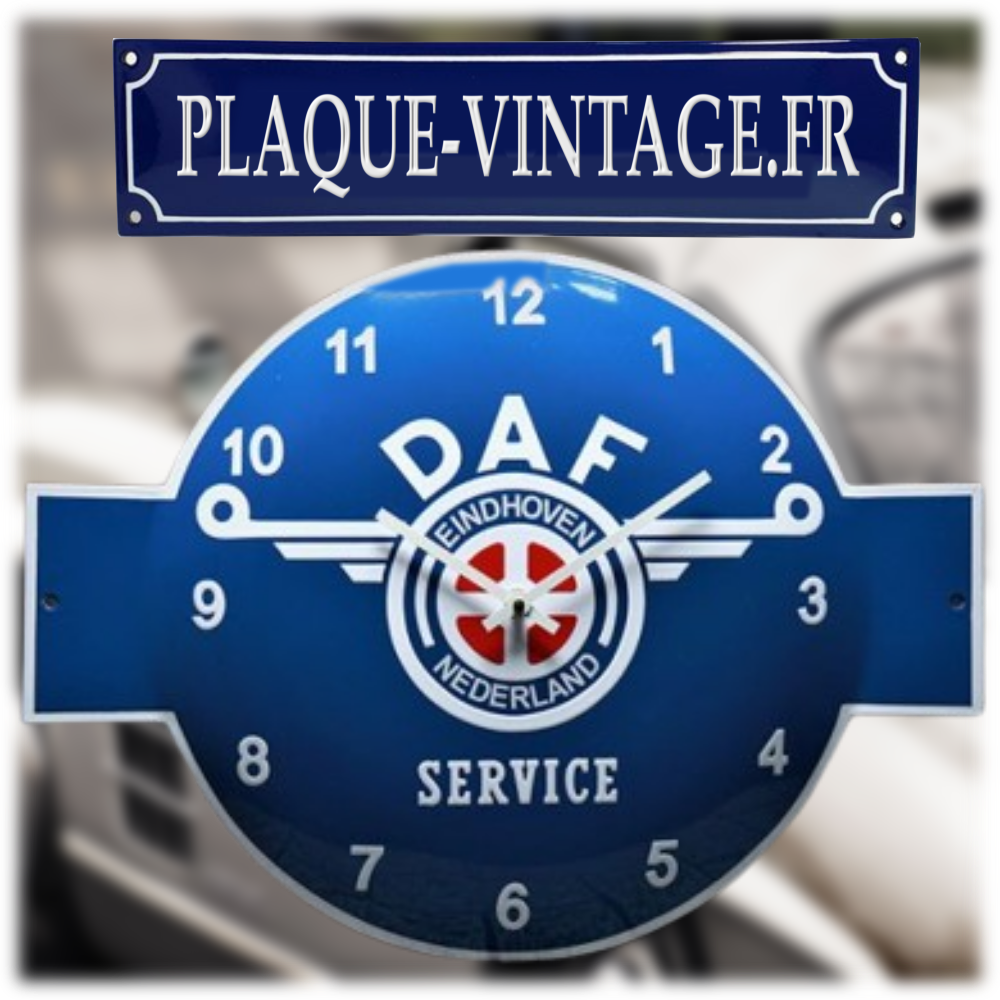 horloge murale émaillée DAF service