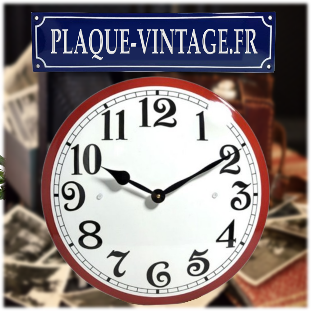 horloge émaillée vintage