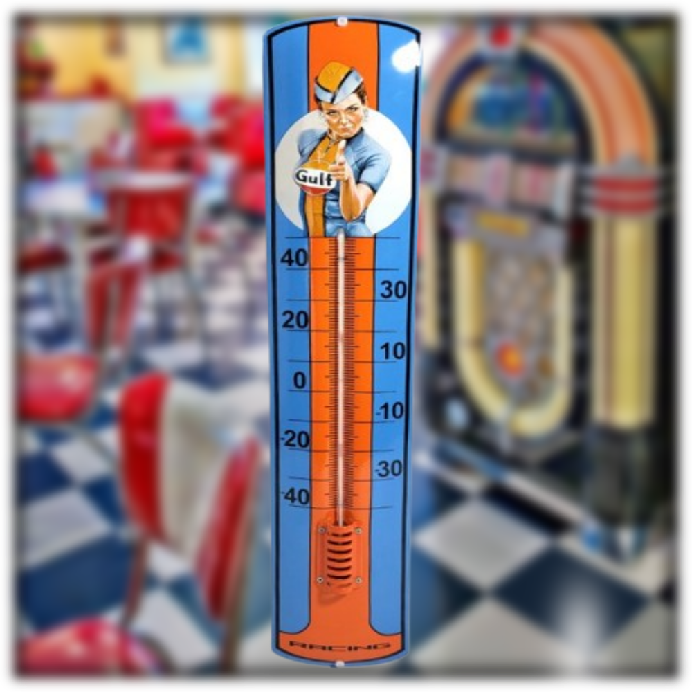 thermomètre émaillé Gulf racing