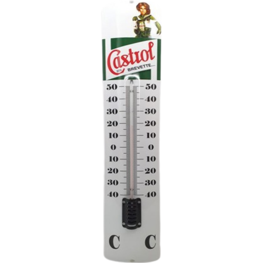 thermomètre émaillé Castrol motor oil