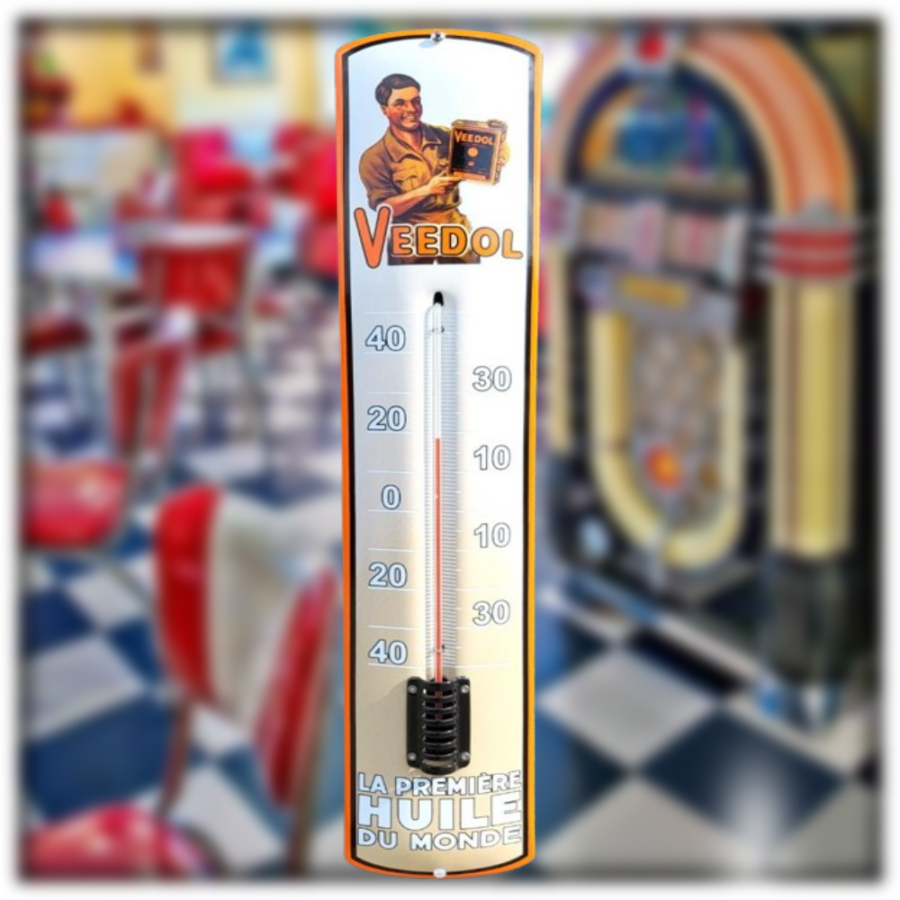 thermomètre émaillé Veedol 65cm