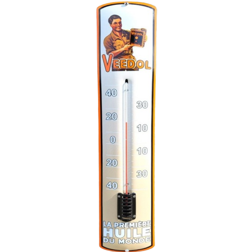 thermomètre émaillé huile veedol 65cm