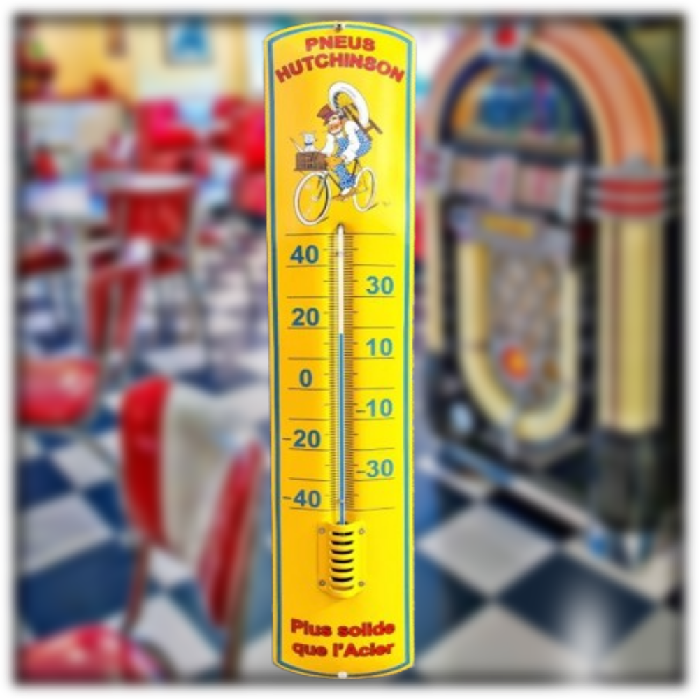 thermomètre émaillé pneus Hutchinson 65cm