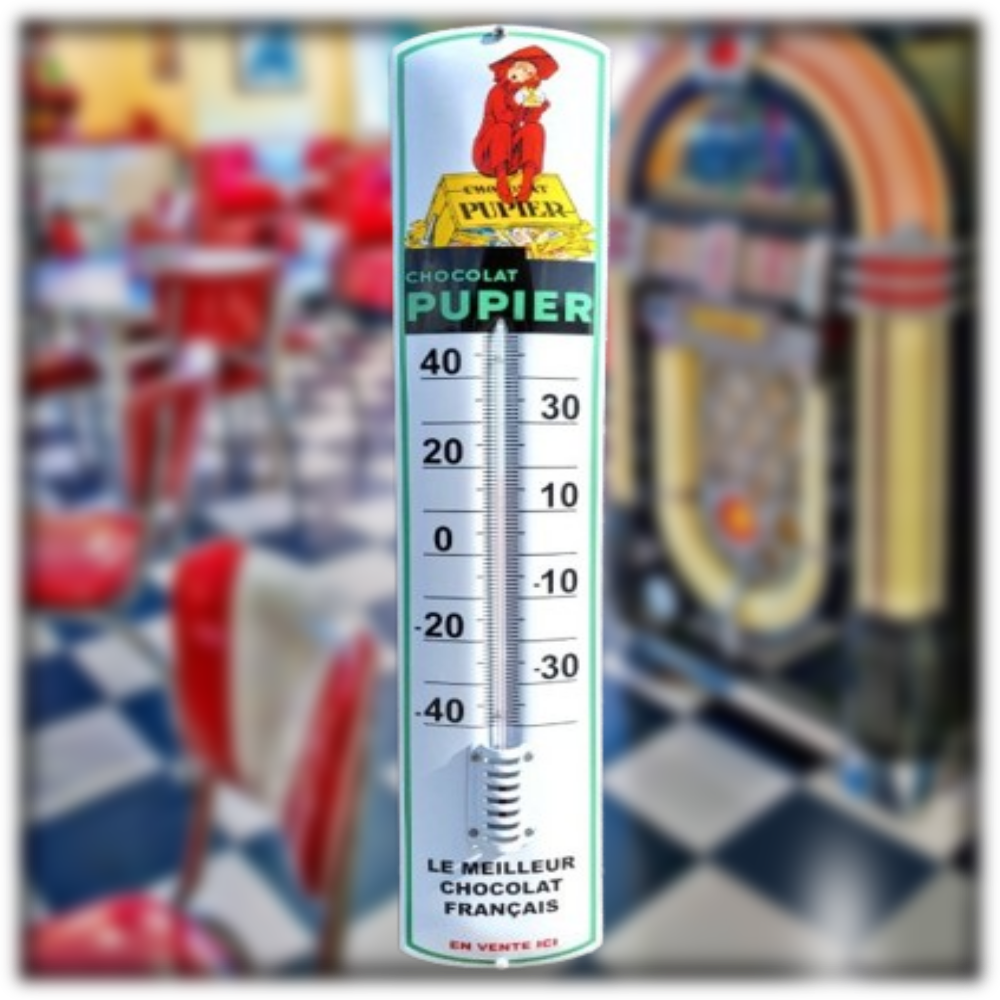 thermomètre émaillé chocolat pupier 65cm