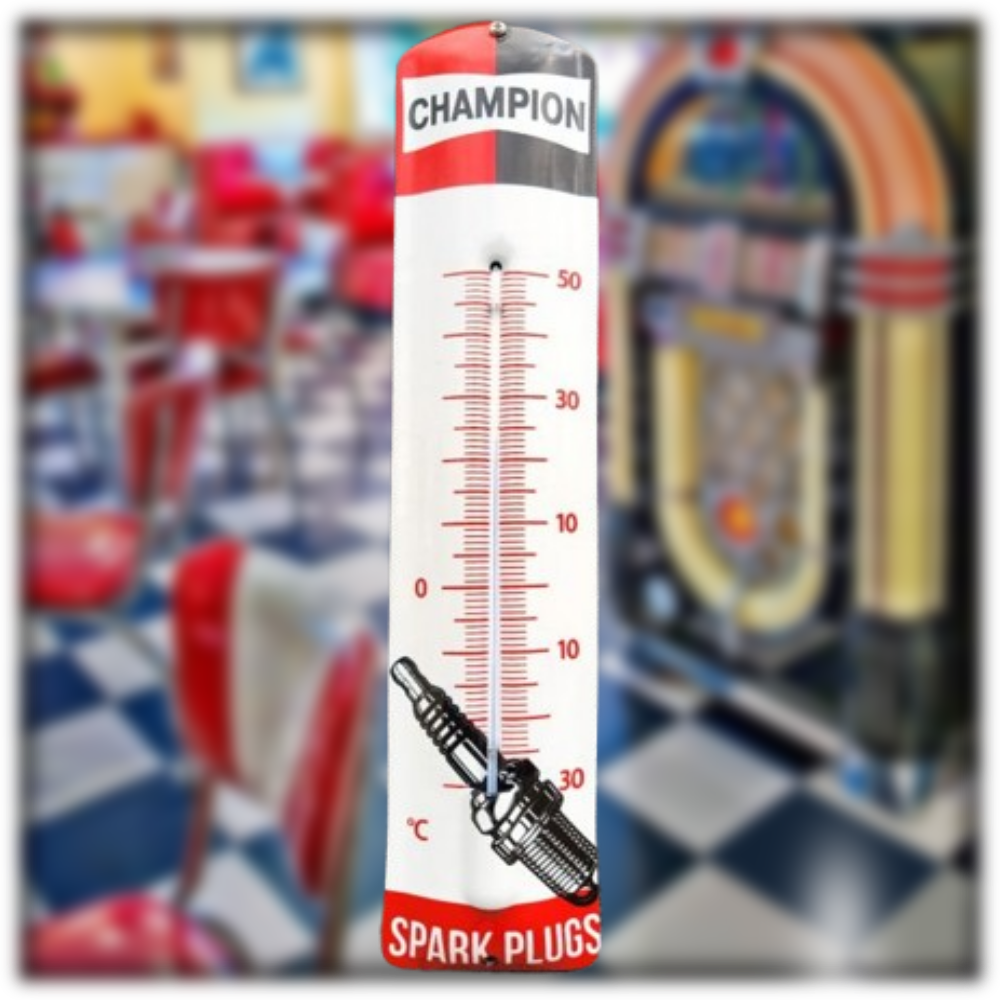 thermomètre émaillé bougies champion spark plugs