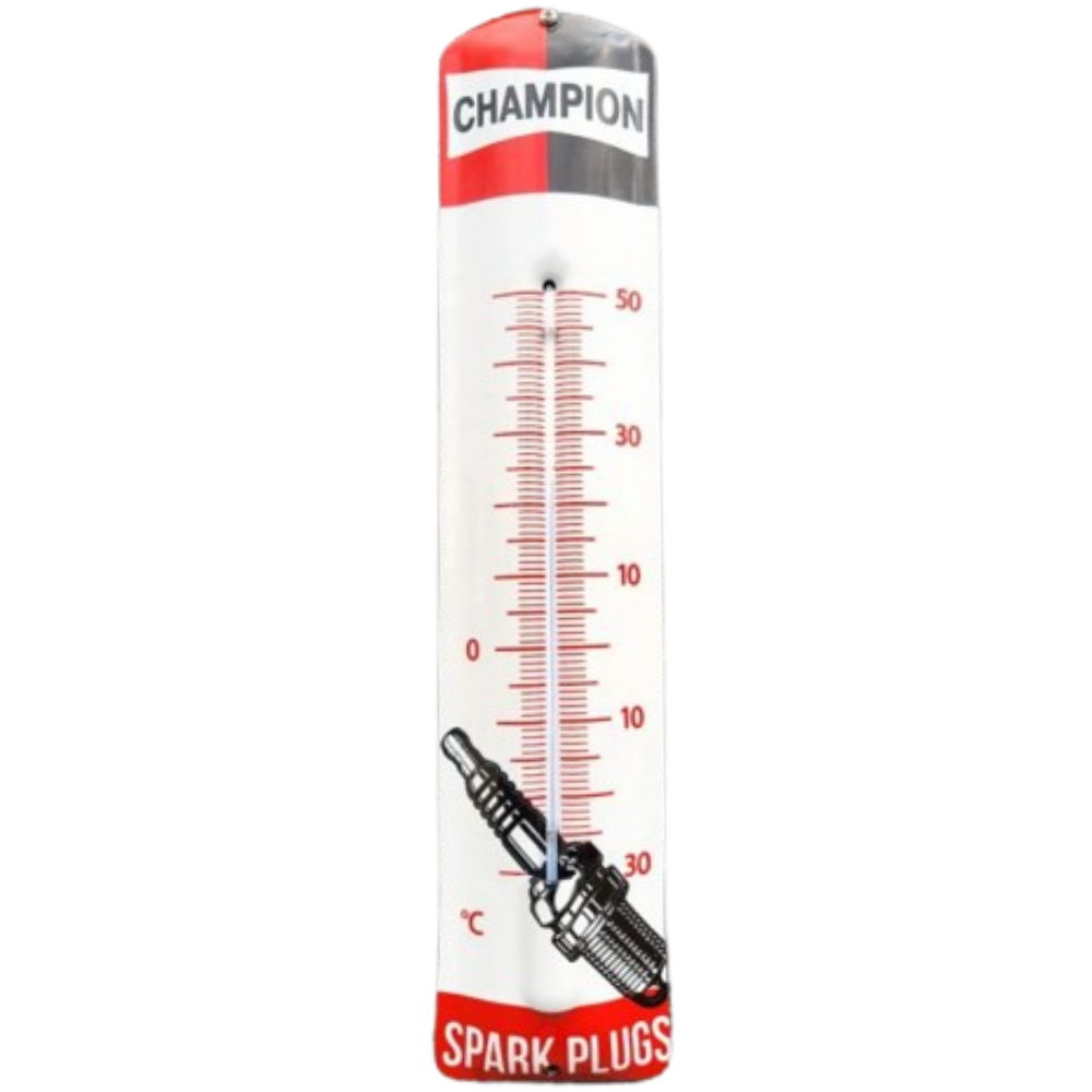 thermomètre émaillé rétro bougies champion