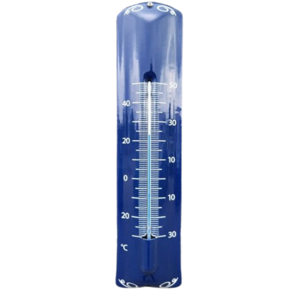 thermomètre émaillé bleu rétro