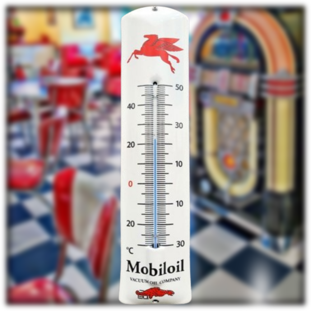 thermomètre émaillé Mobiloil