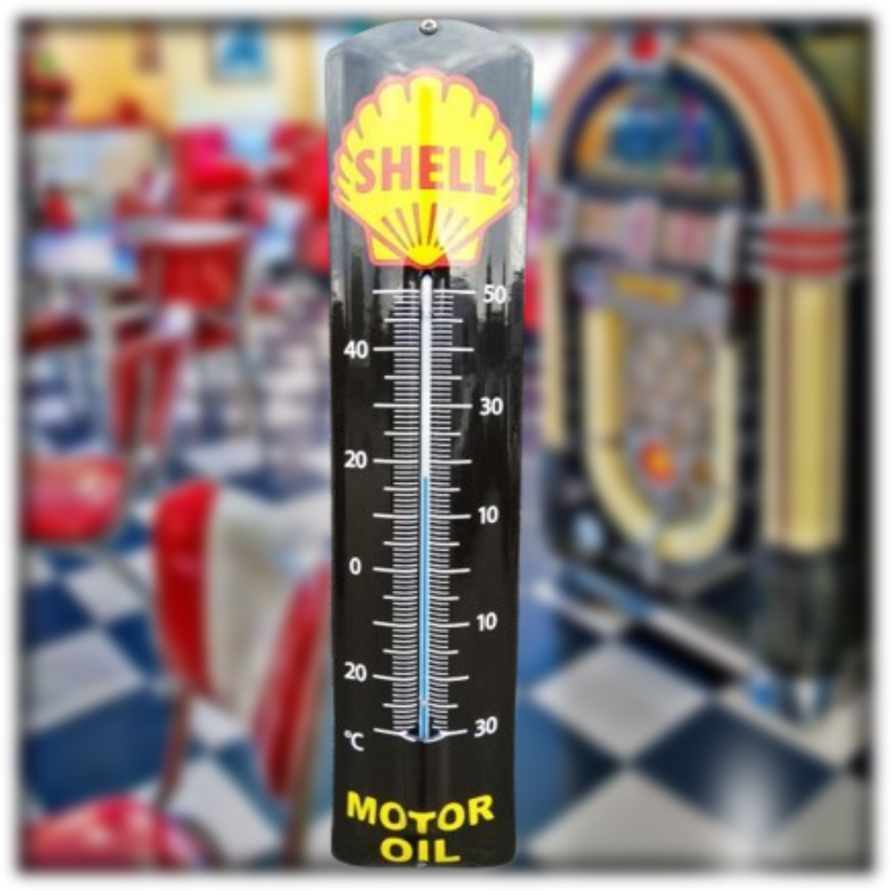 thermomètre émaillé shell motor oil