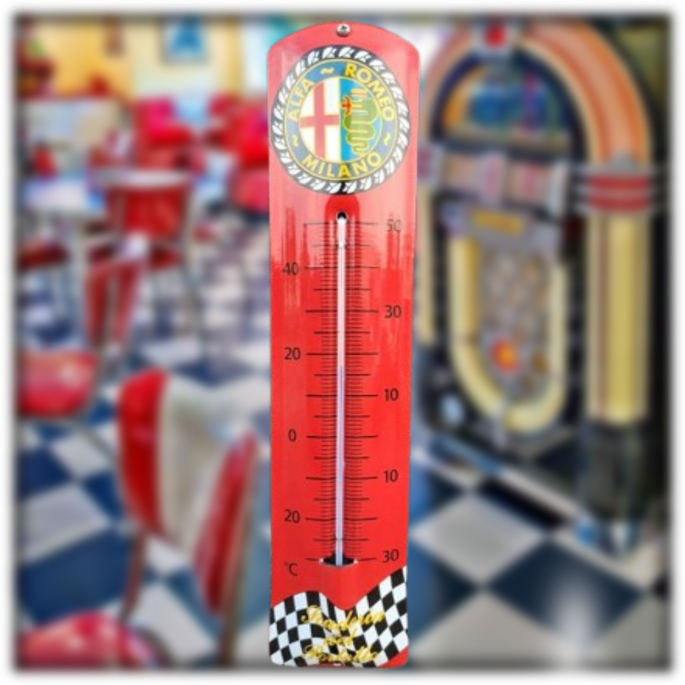 Thermomètre métal bombé hauteur 30cm : PASTIS OLIVE