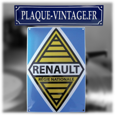 plaque émaillée renault régie nationale logo