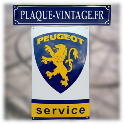 plaque émaillée logo peugeot service