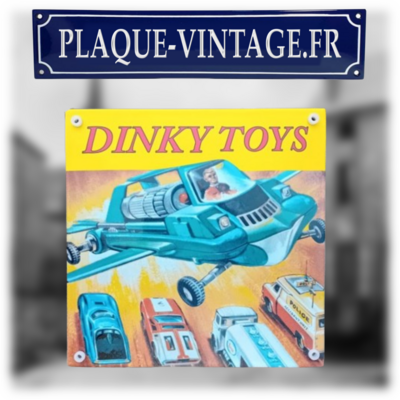 plaque émaillée publicitaire dinky toys