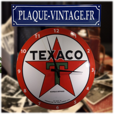 horloge émaillée logo texaco