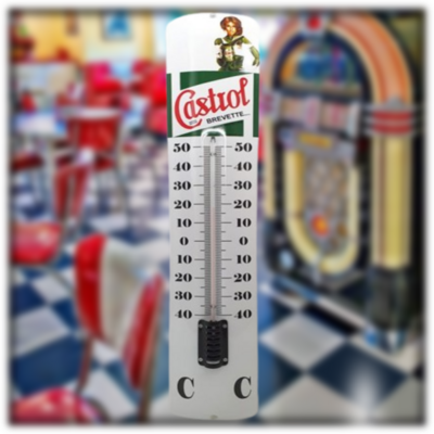 thermomètre émaillé Castrol 65cm
