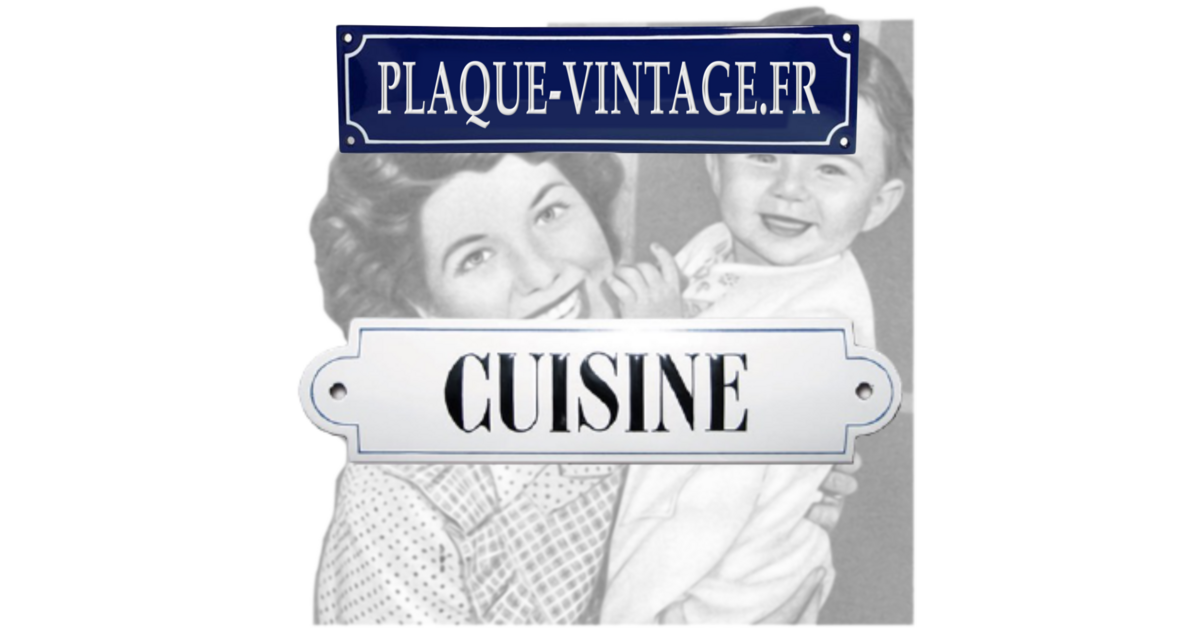 Plaque émaillée De Porte Décorative - Cuisine, Design Rétro
