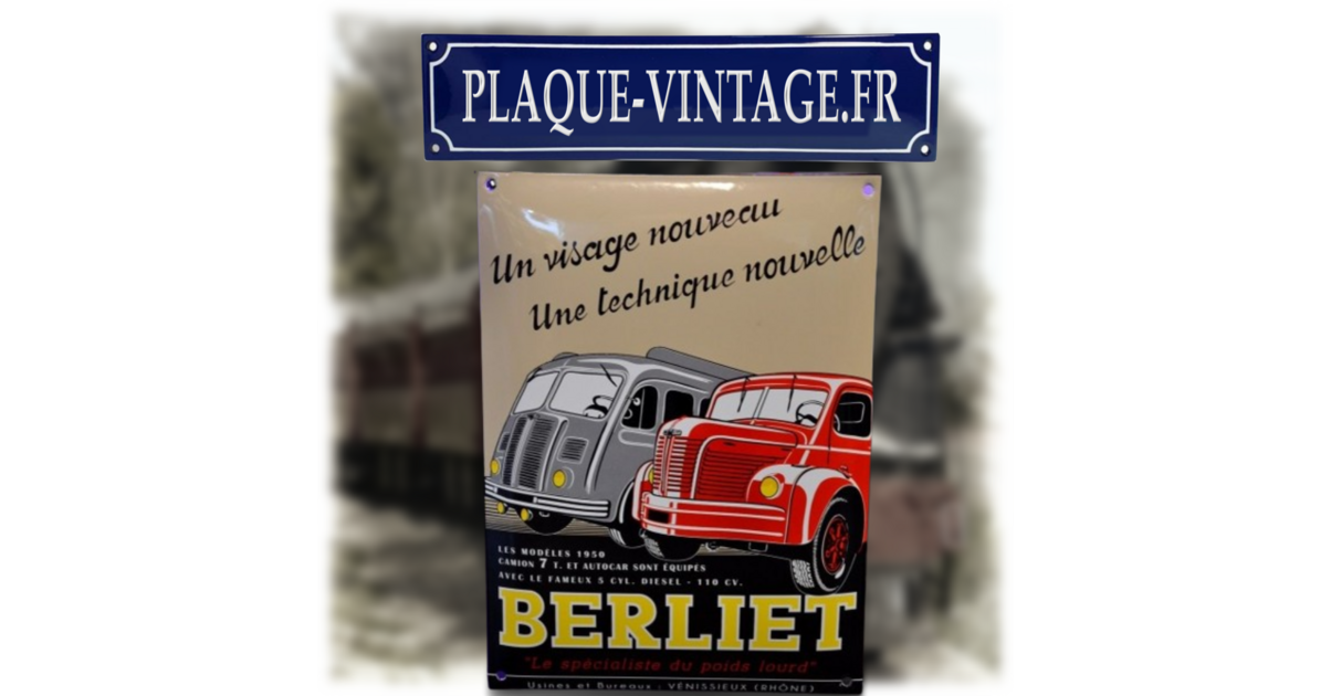 Plaque Métal Vintage Berliet – Le Spécialiste – Déco Garage