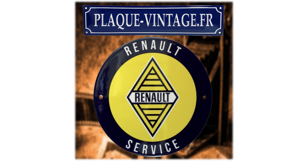Plaques émaillées Plaque émaillée RENAULT • Réf 1612-PLAQ | Roule et Plaques émaillées Plaque émaillée RENAULT • Réf 1612-PLAQ | Roule et