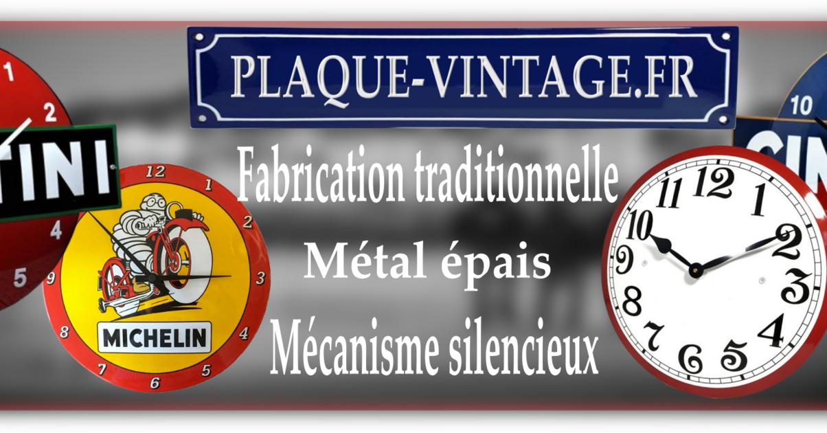 Horloge Murale émaillée Bombée MICHELIN – Plaque Métal Publicitaire – Neuve