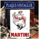 plaque émaillée jockey Martini d'après Don