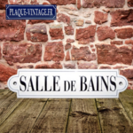 plaque porte de salle de bain émaillée
