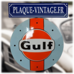 plaque émaillée logo gulf ronde
