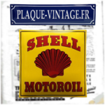 plaque émaillée logo shell coquille