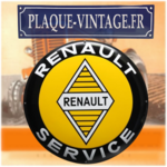 plaque renault service émaillée