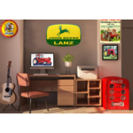 plaque émaillée lanz john deere tracteur