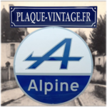 plaque émaillée logo alpine 50cm