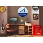 plaque émaillée publicitaire logo alpine