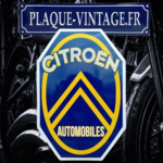plaque émaillée logo citroen automobiles