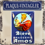 plaque émaillée bière de la brasserie Amos Metz
