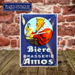 plaque émaillée brasserie bière Amos