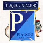 plaque émaillée piaggio logo