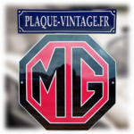 plaque émaillée logo mg automobiles