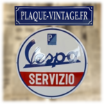 plaque émaillée vespa logo