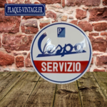 plaque émaillée Vespa servizio ronde