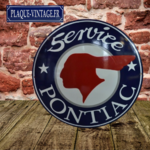 plaque émaillée Pontiac ronde 50 cm