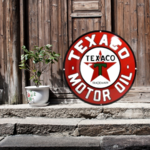 plaque émaillée Texaco logo