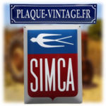 plaque émaillée logo simca automobiles