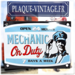 plaque émaillée vintage garage