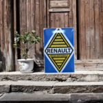 plaque émaillée logo renault
