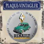 plaque émaillée Renault 4cv