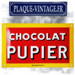 plaque émaillée chocolat pupier