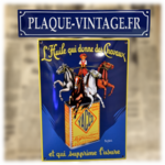 plaque émaillée yacco l'huile qui donne des chevaux