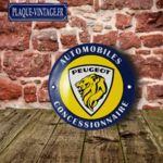 plaque émaillée peugeot automobiles logo