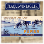 plaque émaillée chocolat pupier