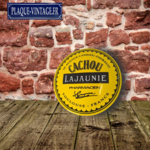 plaque émaillée cachou Lajaunie ronde